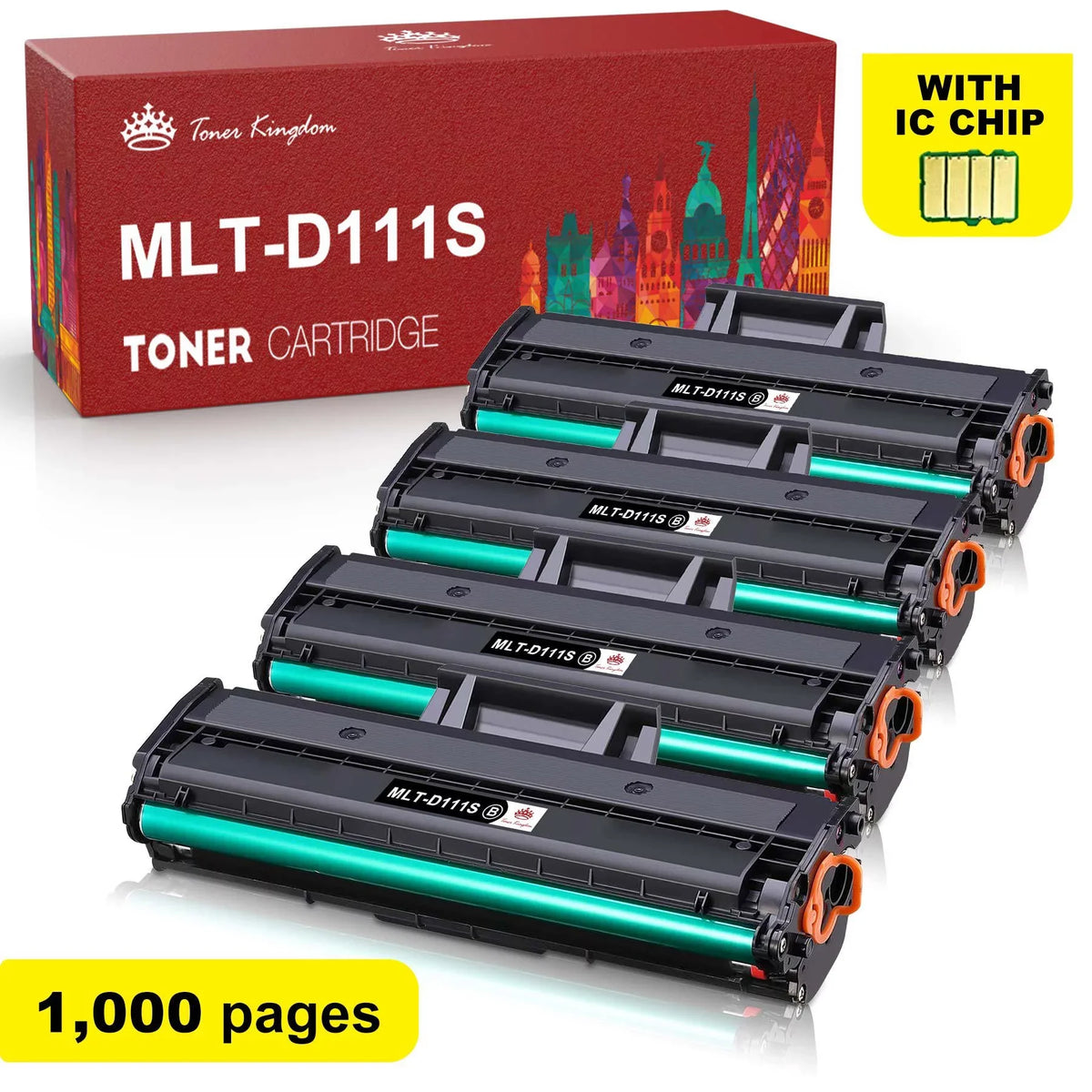 Tonerkingdom 4-Pack Compatible Toner Replacement for Samsung MLT-D111S 111S Work with Samsung Xpress M2020W M2070FW M2070W Laser Printer Ink (Black) - Great Deal! - Great Deal! - Great Deal!